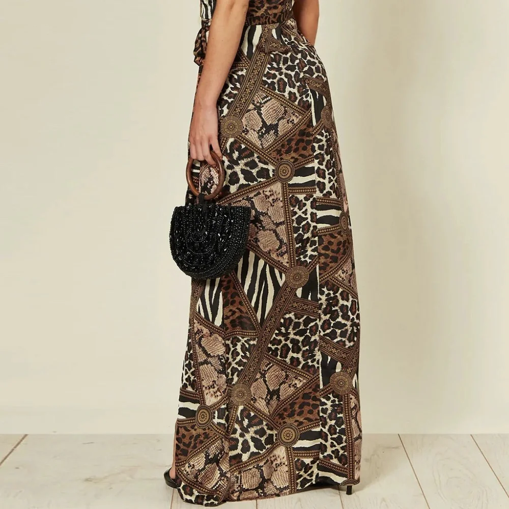 Leopard Wrap Maxi dress With Slit - Picture 6 of 9